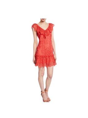 Saylor Fern Mini Dress Size L Coral